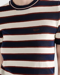 Striped crew-neck cotton sweater