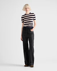 Striped crew-neck cotton sweater