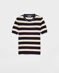 Striped crew-neck cotton sweater