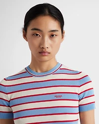 Striped crew-neck cotton sweater
