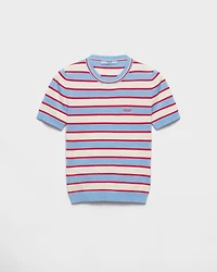 Striped crew-neck cotton sweater
