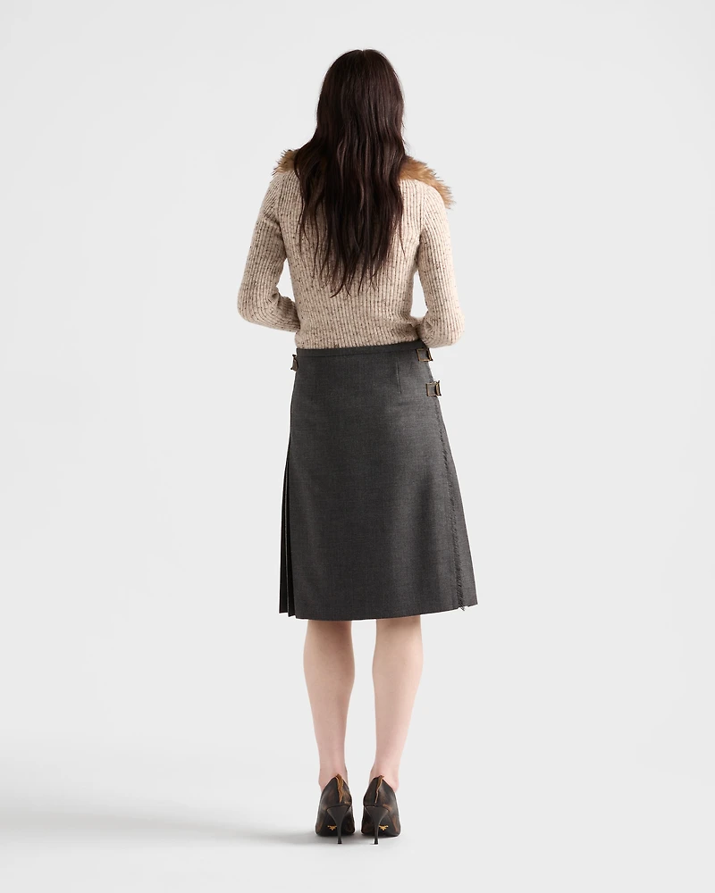 Wool and linen polo sweater