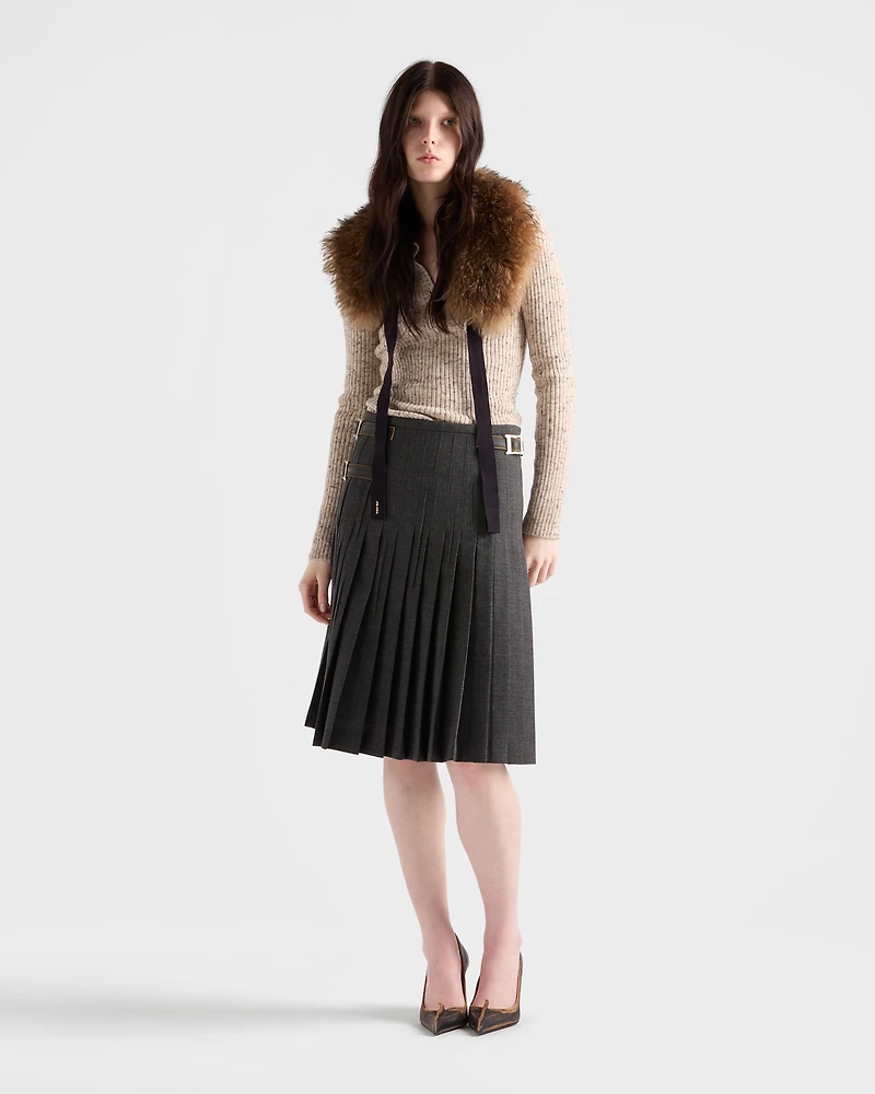 Wool and linen polo sweater