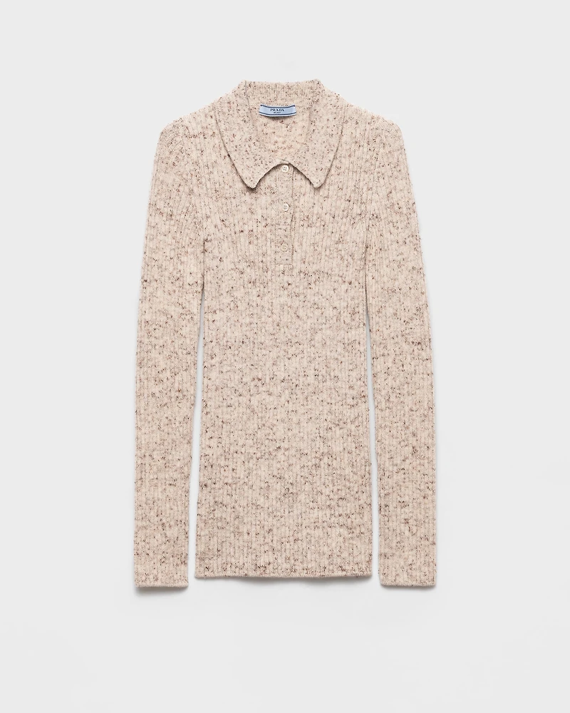 Wool and linen polo sweater