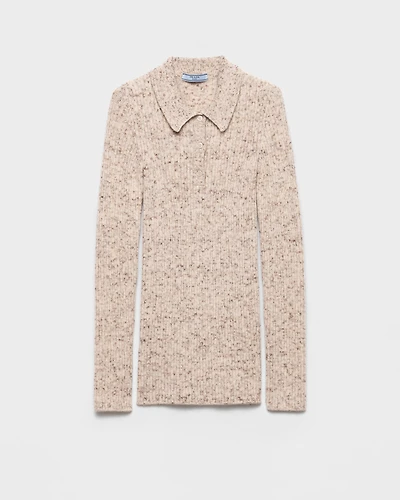 Wool and linen polo sweater