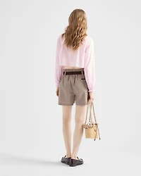 Mouliné wool shorts
