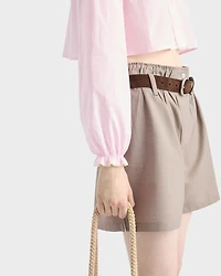 Mouliné wool shorts