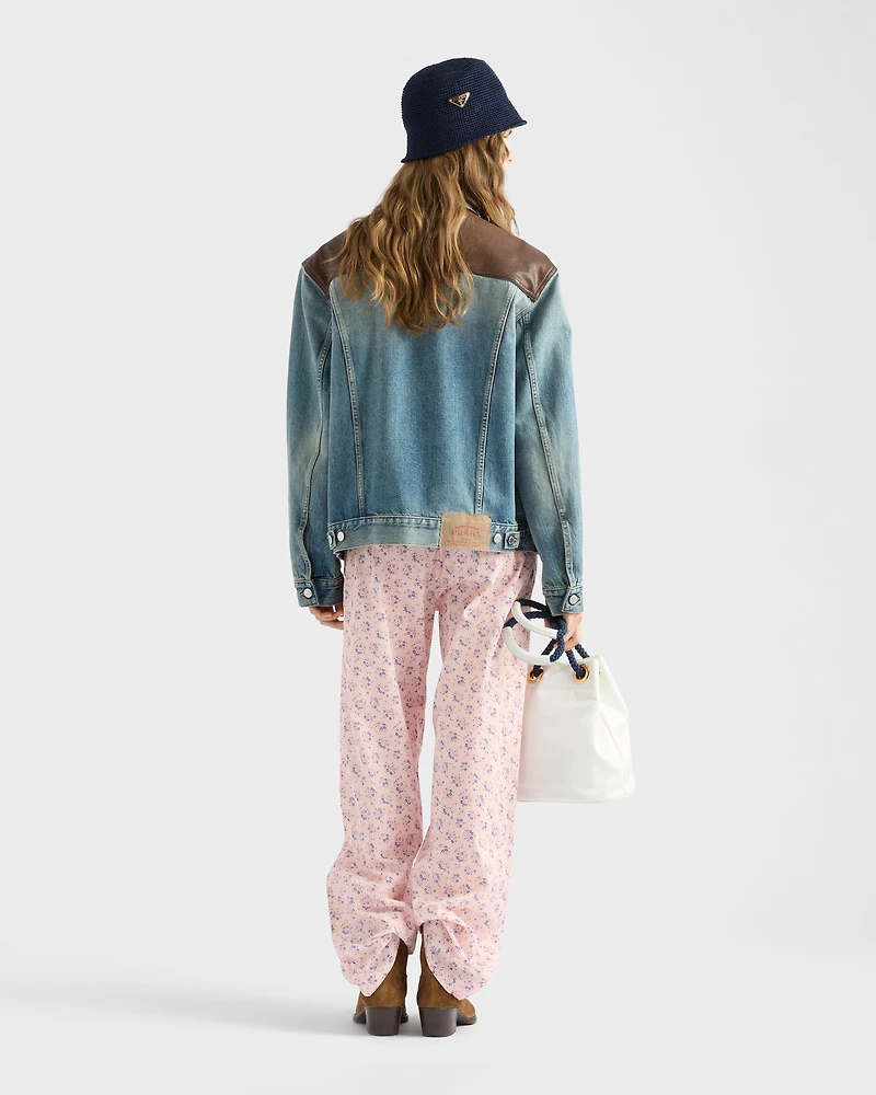 Floral print batiste pants