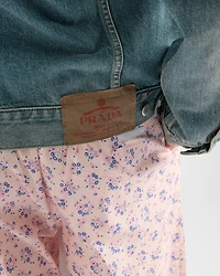 Floral print batiste pants