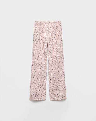Floral print batiste pants