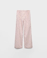 Floral print batiste pants