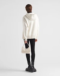 Oversized cashmere and shearling sweatshirt