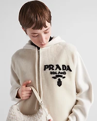Oversized cashmere and shearling sweatshirt