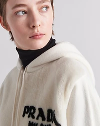 Oversized cashmere and shearling sweatshirt