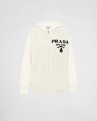 Oversized cashmere and shearling sweatshirt