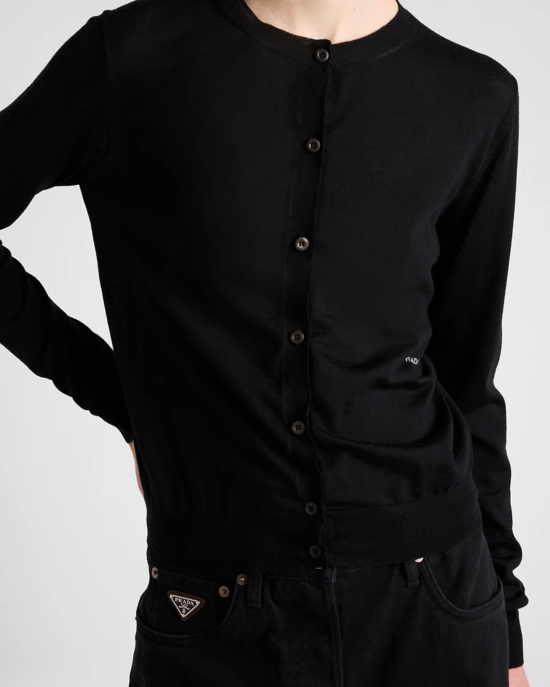 Superfine wool cardigan