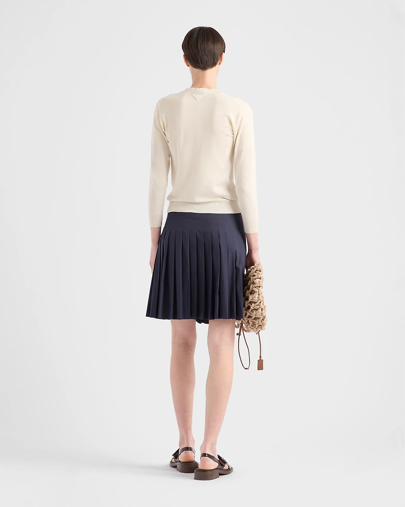 Cotton and silk knit cardigan