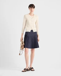 Cotton and silk knit cardigan