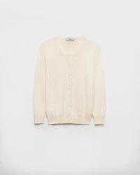 Cotton and silk knit cardigan