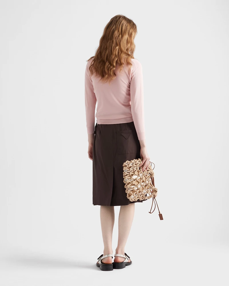 Cotton and silk knit cardigan