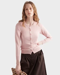 Cotton and silk knit cardigan