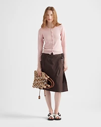 Cotton and silk knit cardigan