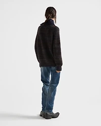 Mouliné wool cardigan