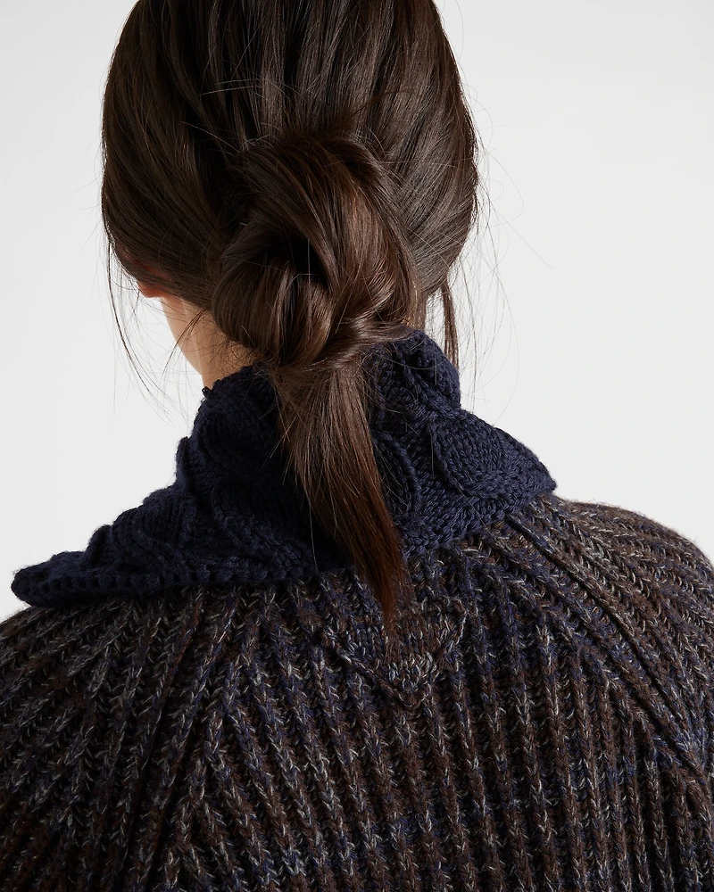 Mouliné wool cardigan