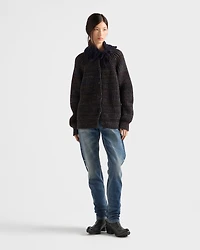 Mouliné wool cardigan
