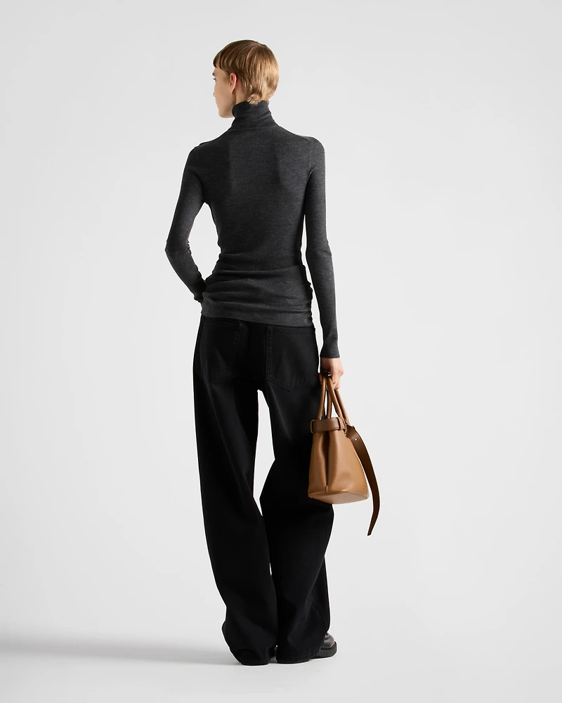 Superfine wool turtleneck sweater