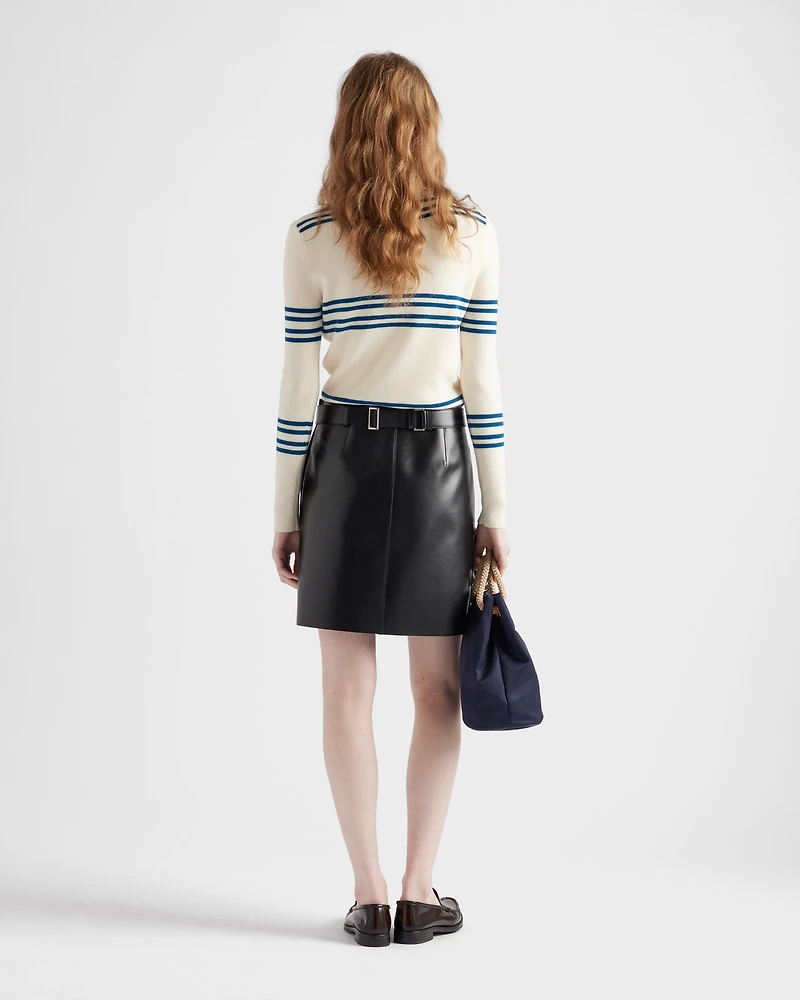 Striped wool turtleneck sweater