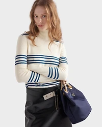 Striped wool turtleneck sweater