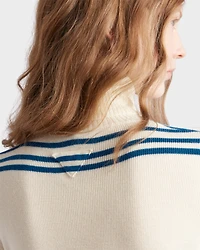 Striped wool turtleneck sweater