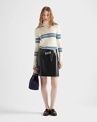 Striped wool turtleneck sweater