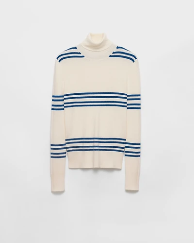 Striped wool turtleneck sweater