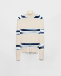 Striped wool turtleneck sweater