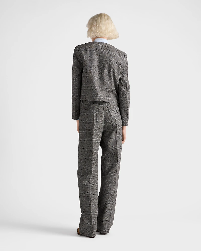 Prince of Wales check mouliné wool pants