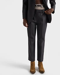 Wool gabardine pants with pin