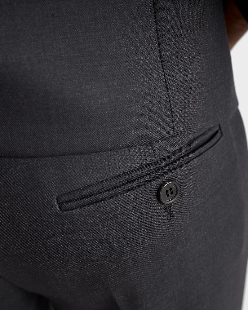 Wool gabardine pants with pin