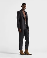 Wool gabardine pants with pin
