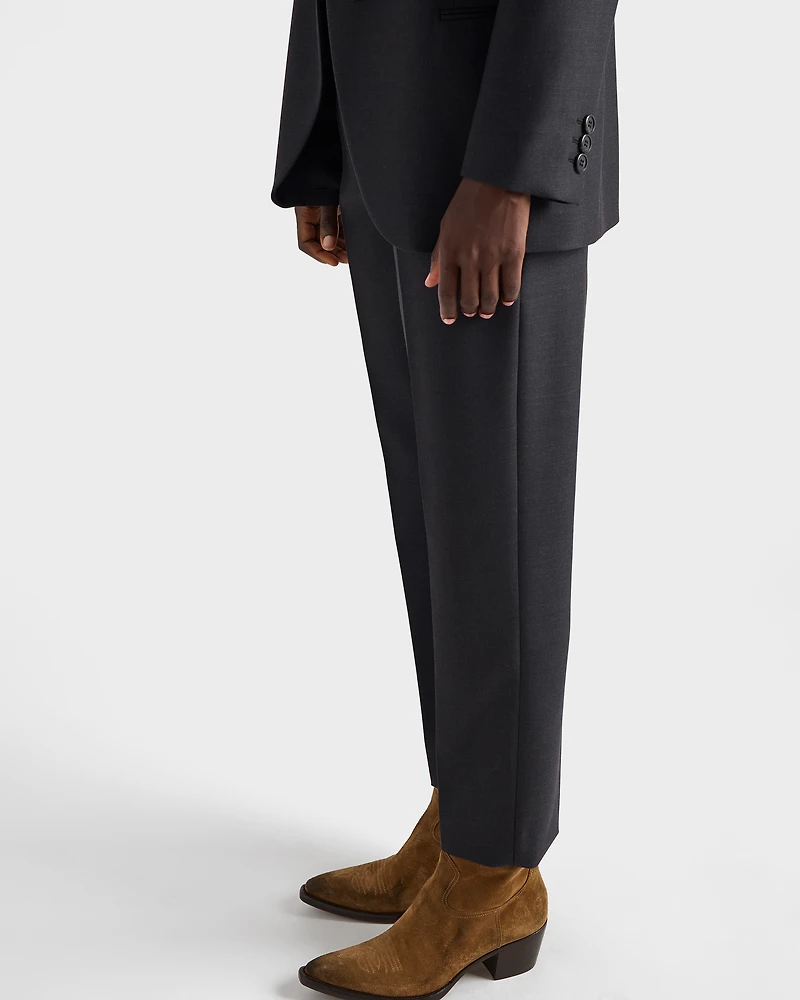 Wool gabardine pants with pin