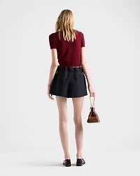 Chevron wool shorts