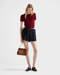 Chevron wool shorts