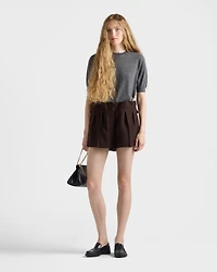 Chevron wool shorts