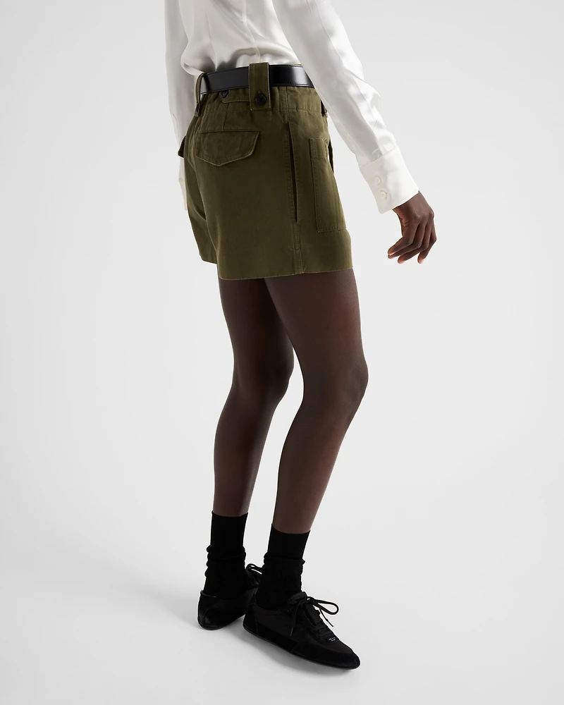Washed chevron shorts