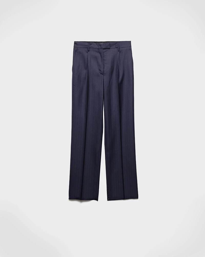 Wool pinstripe pants