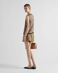 Panama cotton and linen shorts