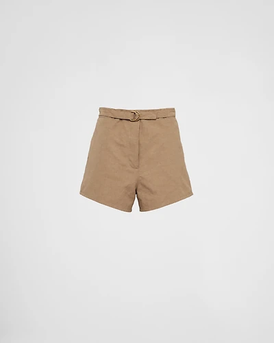 Panama cotton and linen shorts