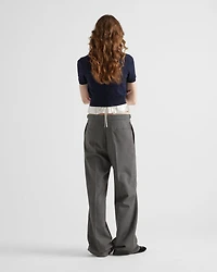 Technical wool pants with belt