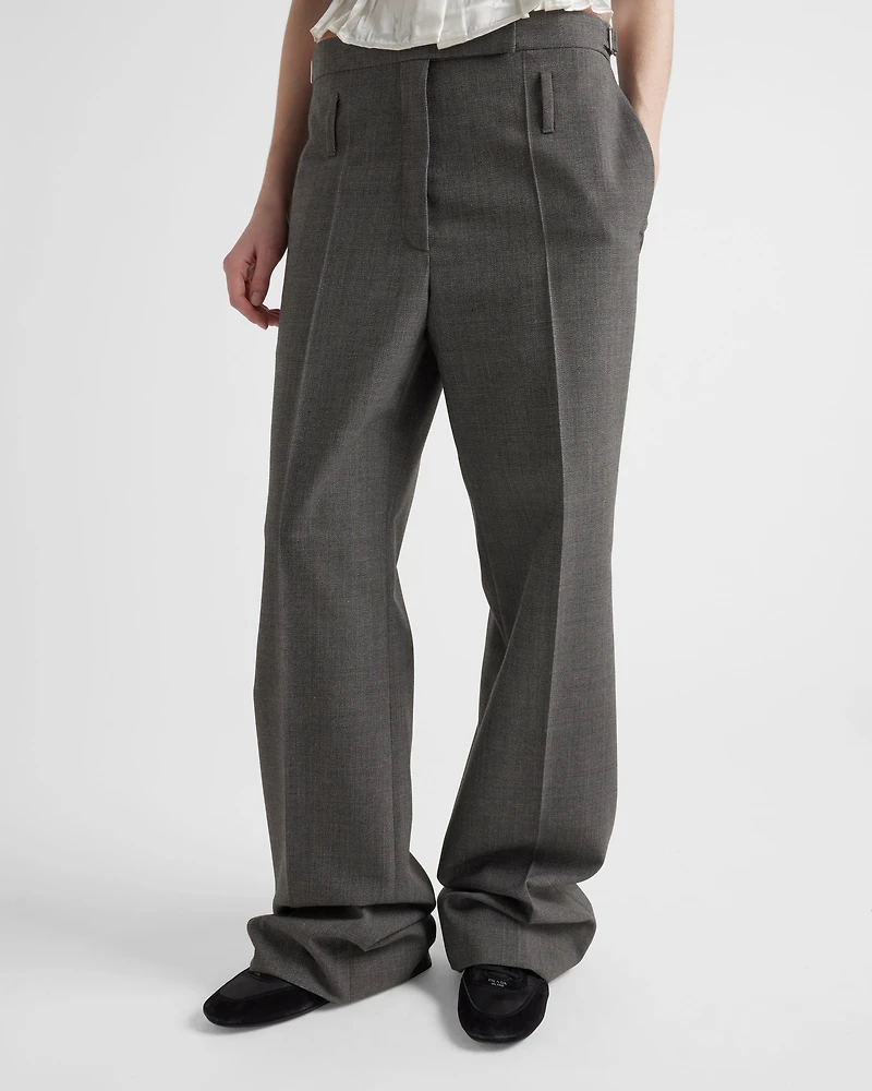 Technical wool pants with belt